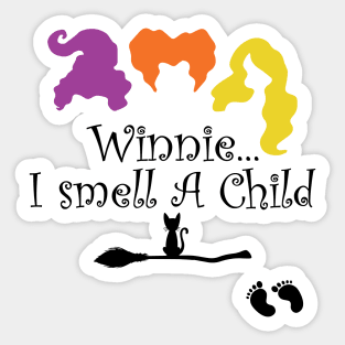 Winnie I smell A Child, halloween pregnancy announcement ideas Sticker